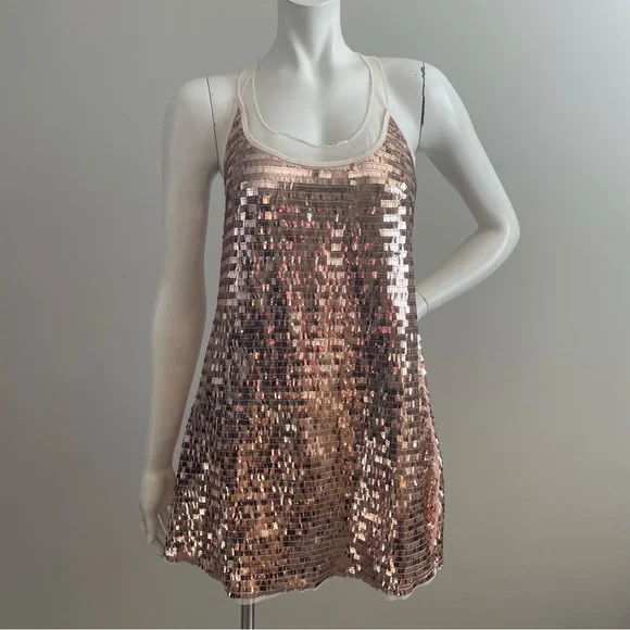 Free People | Dresses | Nwt Free People Gold Champagne Sequin Mini Dress |  Poshmark